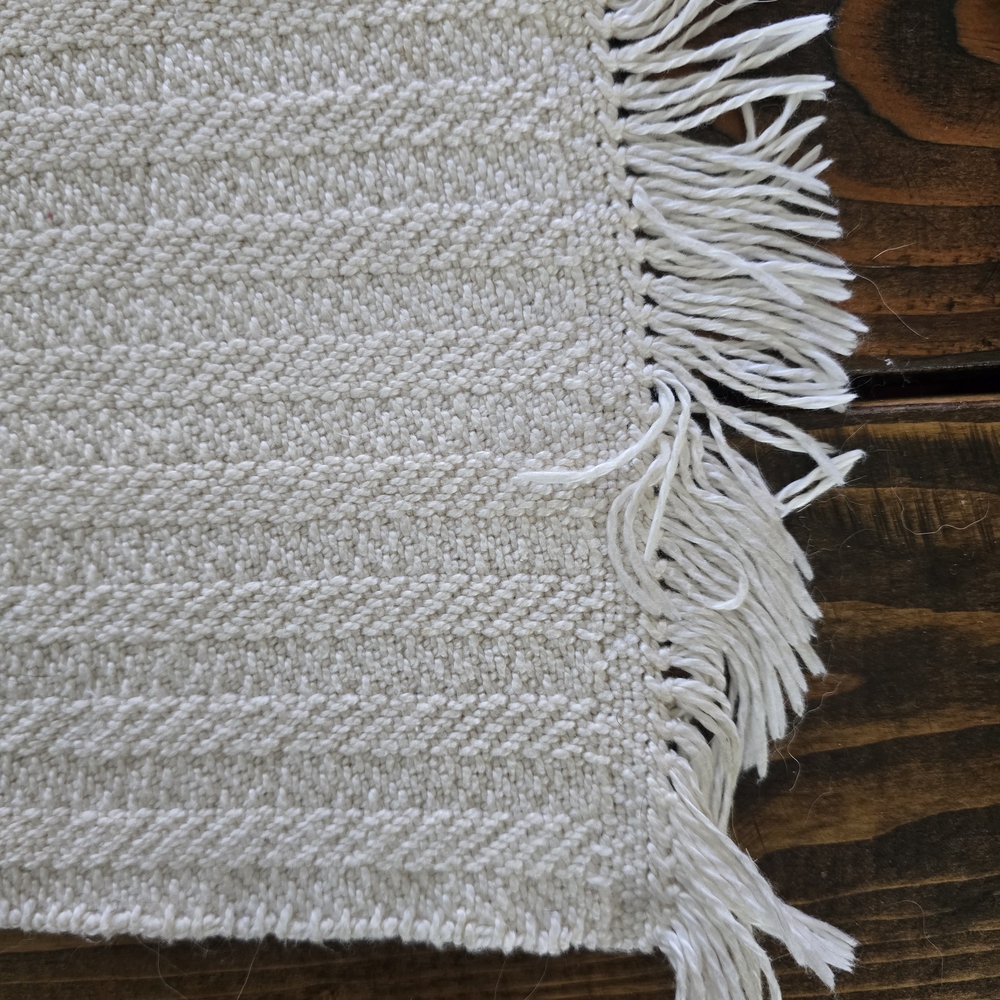 Hand Loomed Cream Mat - Picture 3 of 3